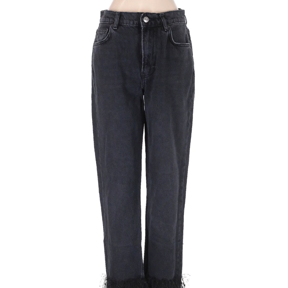 Reformation Cynthia Jeans ruffle hem Size 25 black wash